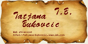 Tatjana Bukovčić vizit kartica